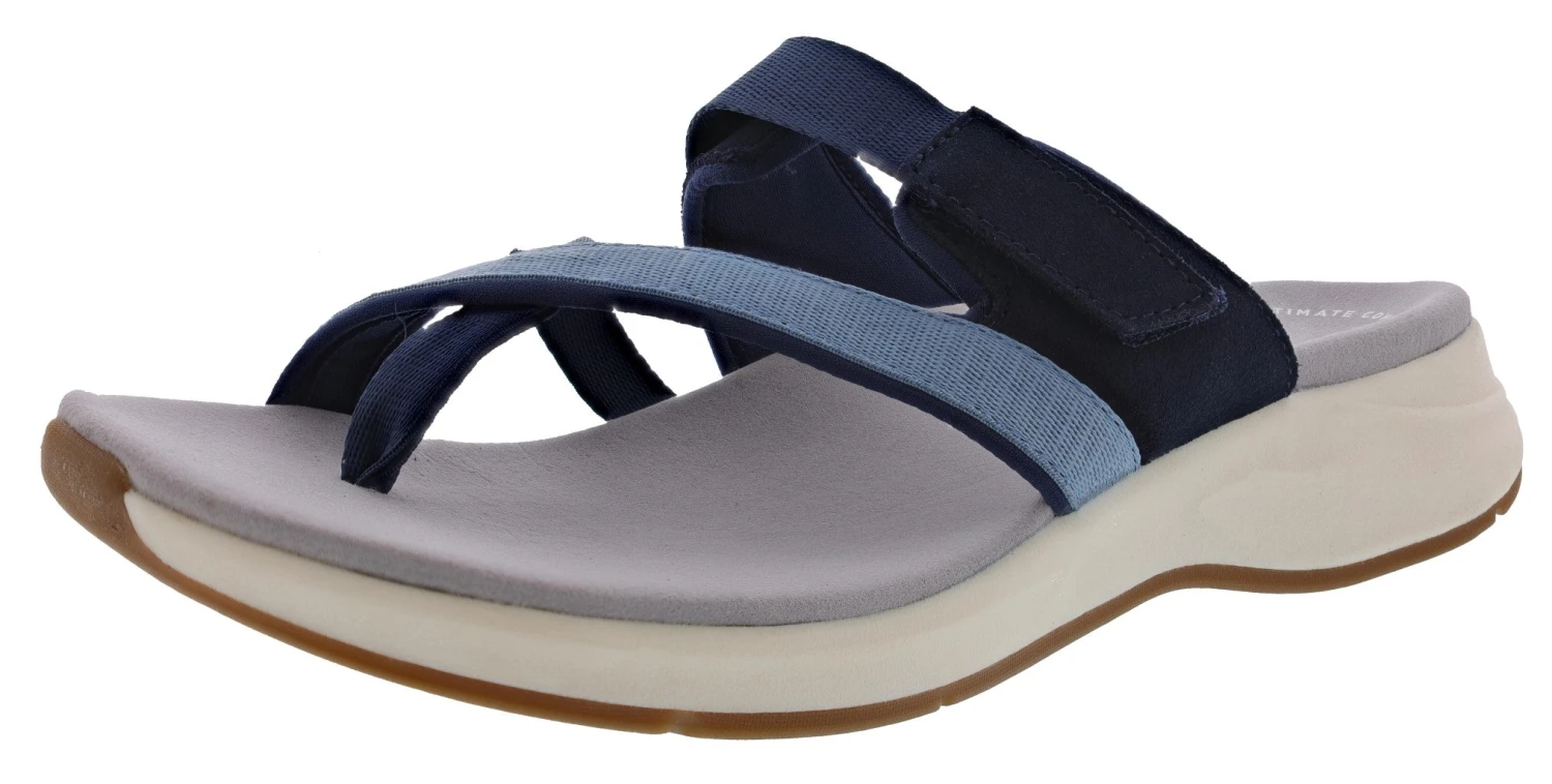 Clarks Women's Solan Surf Hook & Loop Strap Narrow Flip Flops 1 Clarks Women's Solan Surf Hook & Loop Strap Narrow Flip Flops