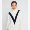 Cashmere Chevron Turtleneck