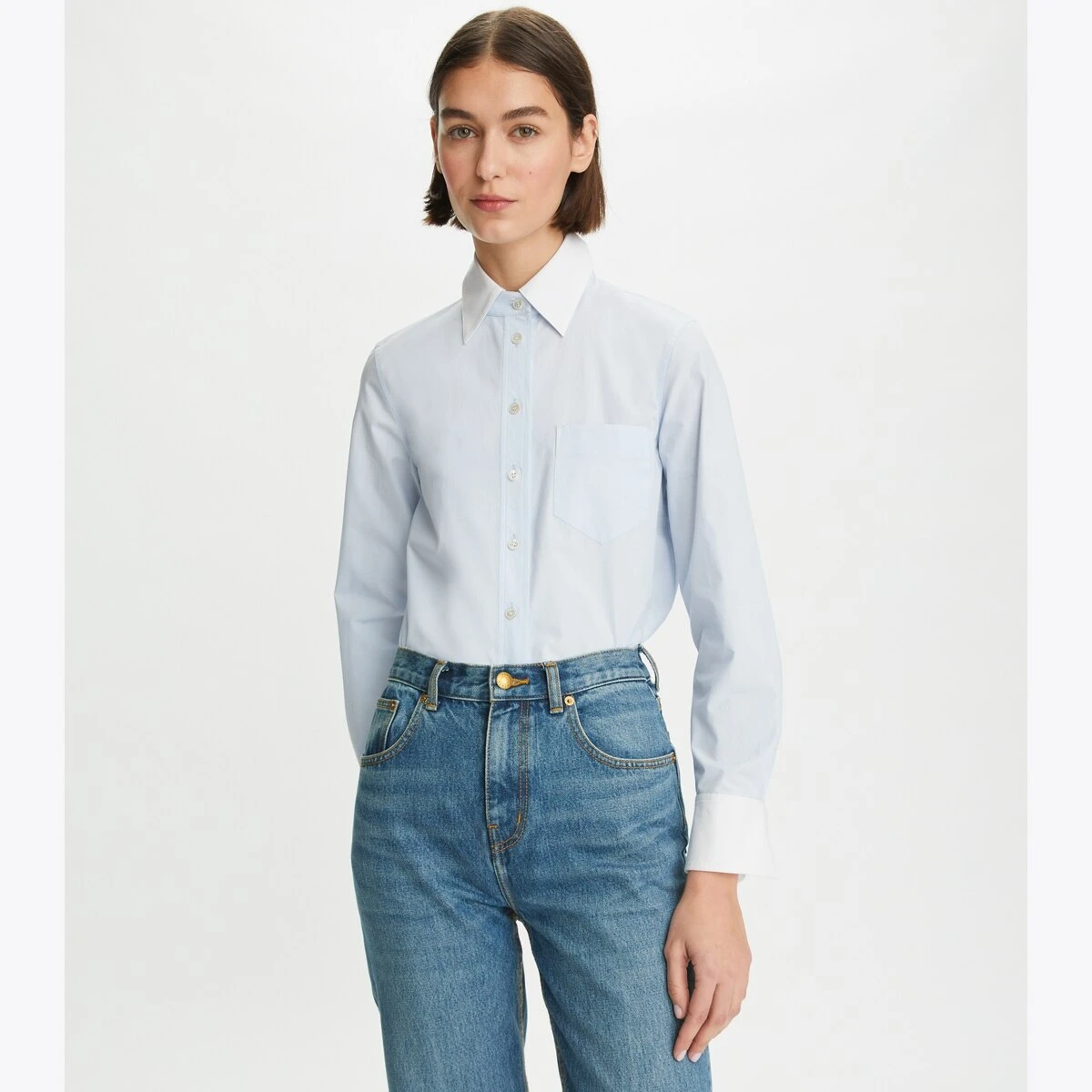 Tory Burch Contrast Collar Poplin Shirt 3 Tory Burch Contrast Collar Poplin Shirt - Image 3