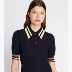 Cotton Pointelle Polo -Tory Burch Sales 2024 Cotton20Pointelle20Polo.TB 151652 405 20230607 OMDET.pdp 1200x1200 1