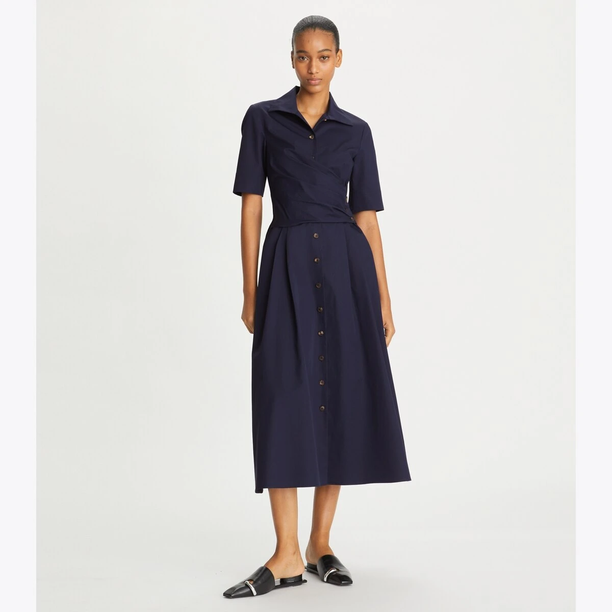Tory Burch Cotton Poplin Wrap Shirtdress 2 Tory Burch Cotton Poplin Wrap Shirtdress - Image 2