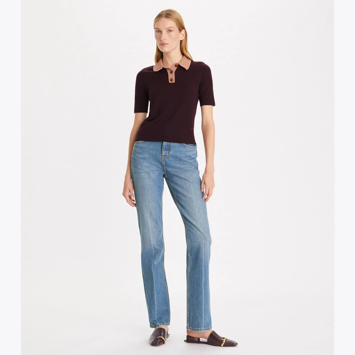 Tory Burch Crochet Collar Knit Polo 3 Tory Burch Crochet Collar Knit Polo - Image 3