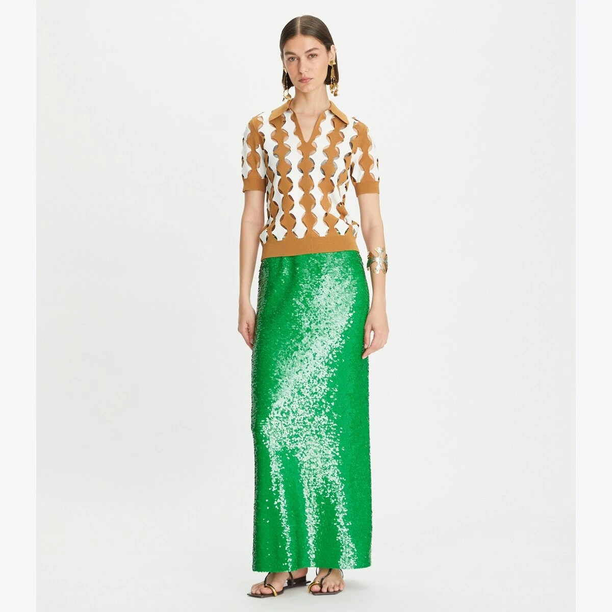 Tory Burch Cut-Out Viscose Polo 5 Tory Burch Cut-Out Viscose Polo - Image 5