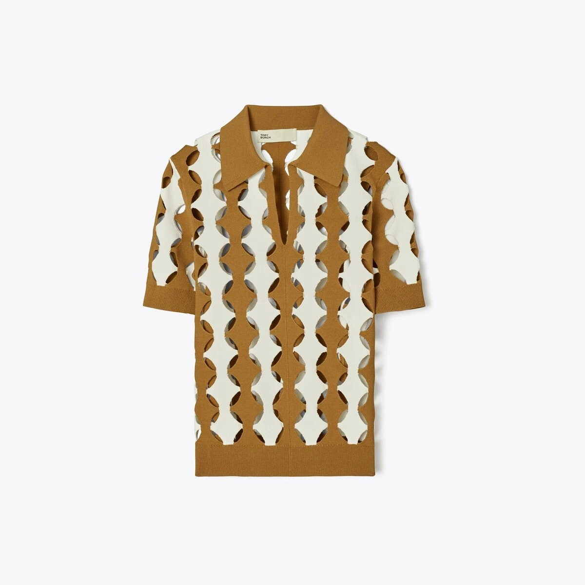 Tory Burch Cut-Out Viscose Polo 2 Tory Burch Cut-Out Viscose Polo - Image 2