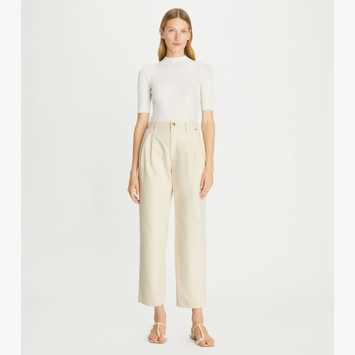 Tory Burch Denim Pleated Pant 1 Tory Burch Denim Pleated Pant