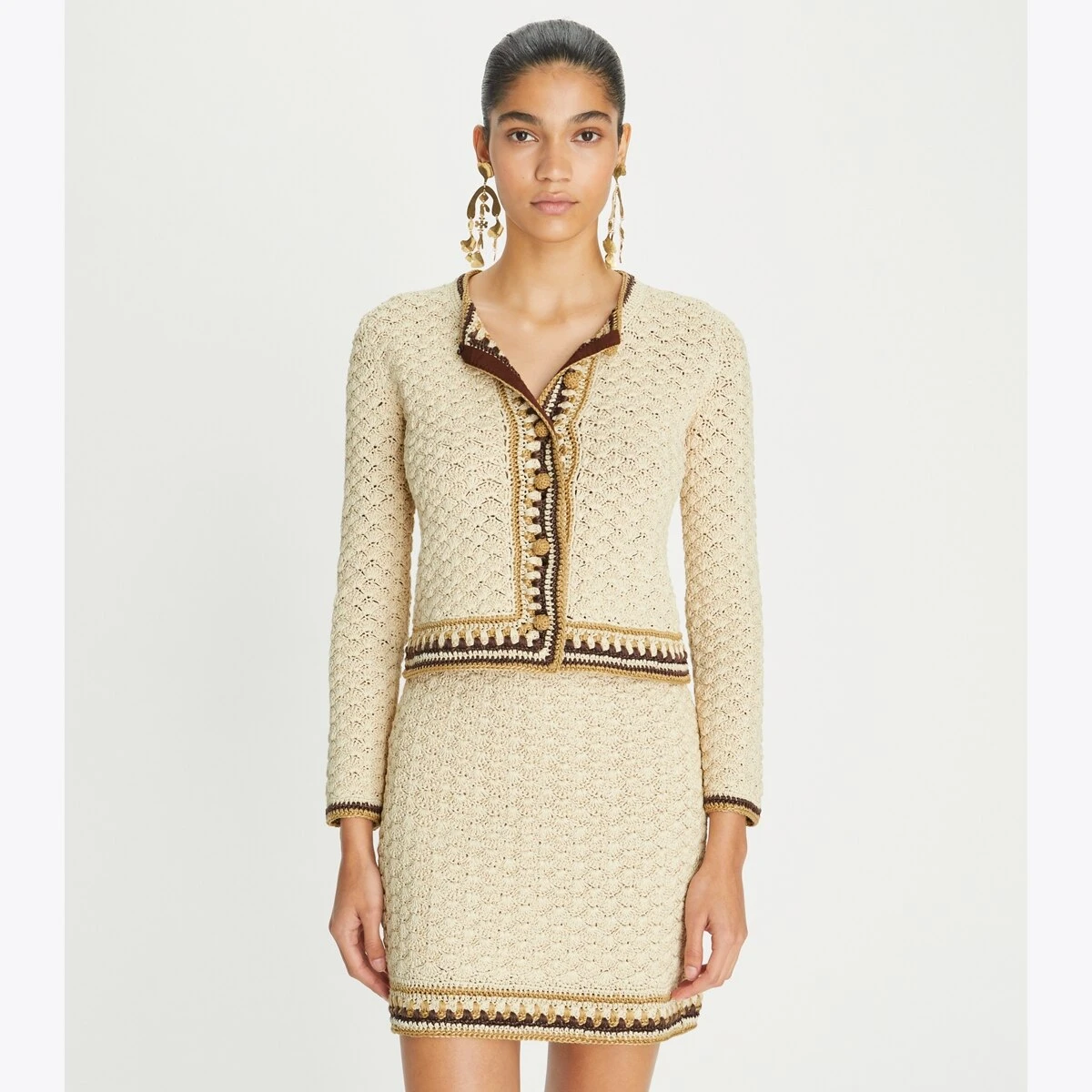 Tory Burch Hand-Crocheted Cotton Kendra Cardigan 2 Tory Burch Hand-Crocheted Cotton Kendra Cardigan - Image 2