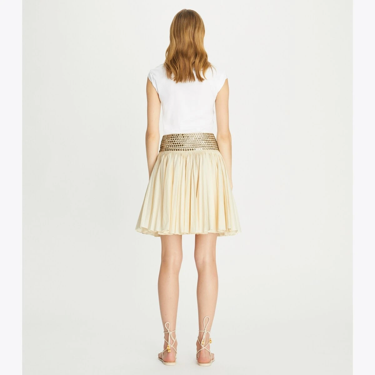 Tory Burch Hand-Done Mirrorwork Cotton Skirt 1 Tory Burch Hand-Done Mirrorwork Cotton Skirt