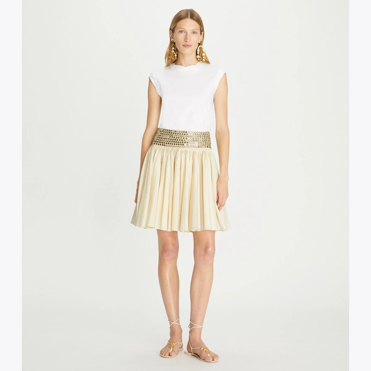 Tory Burch Hand-Done Mirrorwork Cotton Skirt 4 Tory Burch Hand-Done Mirrorwork Cotton Skirt - Image 4
