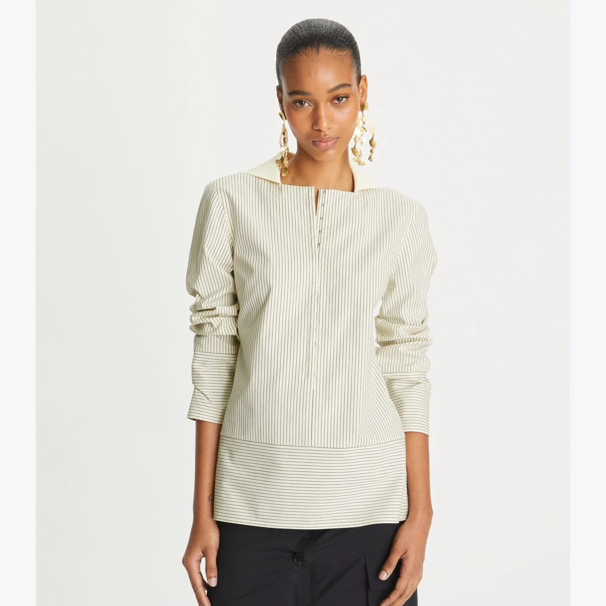 Tory Burch Hook-And-Eye Cotton Poplin Tunic 4 Tory Burch Hook-And-Eye Cotton Poplin Tunic - Image 4