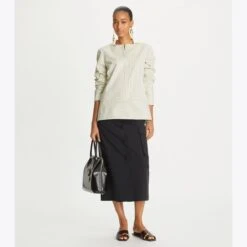 Tory Burch Hook-And-Eye Cotton Poplin Tunic