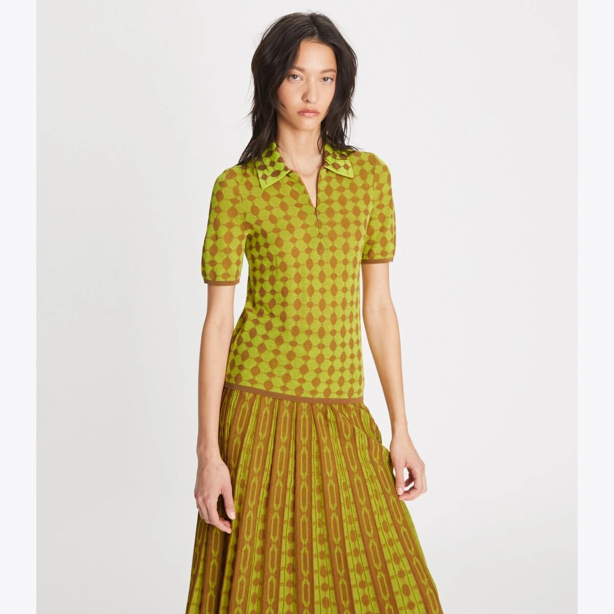 Tory Burch Jacquard Zip Polo 2 Tory Burch Jacquard Zip Polo - Image 2