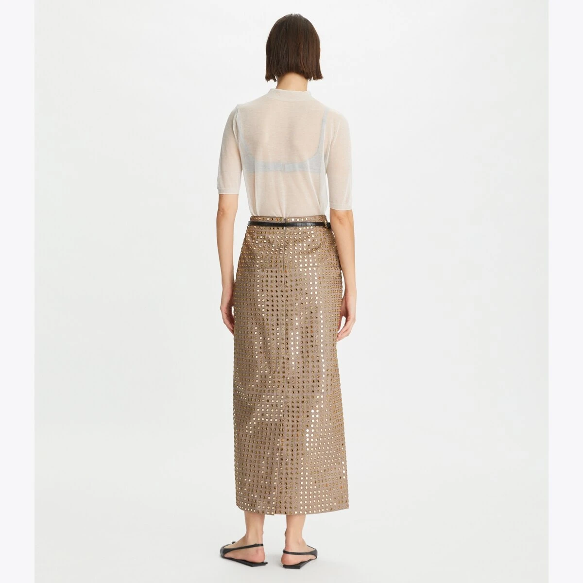 Tory Burch Layered Hand-Done Mirrorwork Skirt 3 Tory Burch Layered Hand-Done Mirrorwork Skirt - Image 3