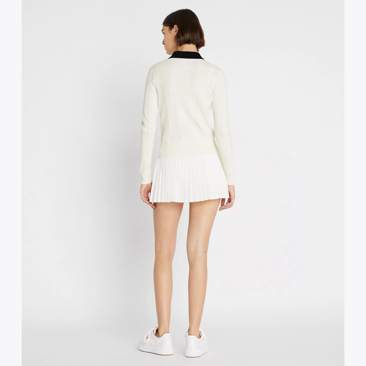 Long Sleeve Cotton Pointelle Polo 2 Long Sleeve Cotton Pointelle Polo - Image 2