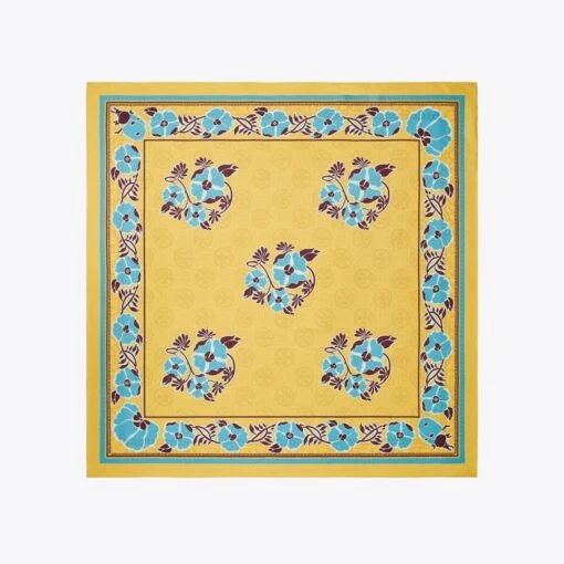 Tory Burch Medallion Floral Silk Square