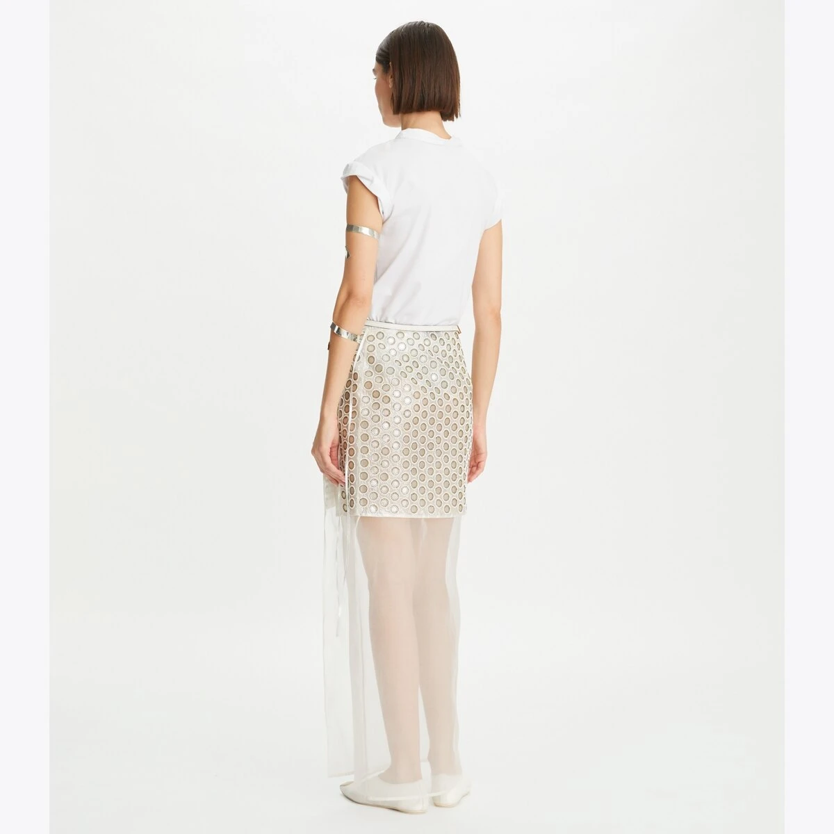 Tory Burch Mirror Embellished Double-Layer Skirt 5 Tory Burch Mirror Embellished Double-Layer Skirt - Image 5
