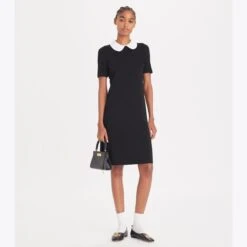 Tory Burch Poplin Collar Sweater Dress
