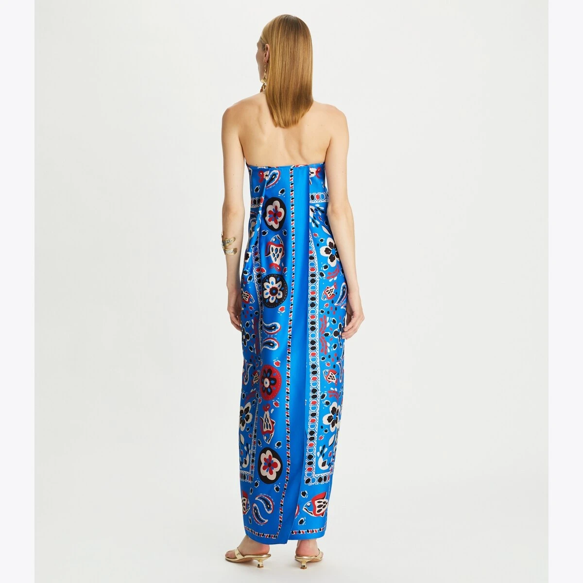 Tory Burch Printed Silk Strapless Dress 1 Tory Burch Printed Silk Strapless Dress