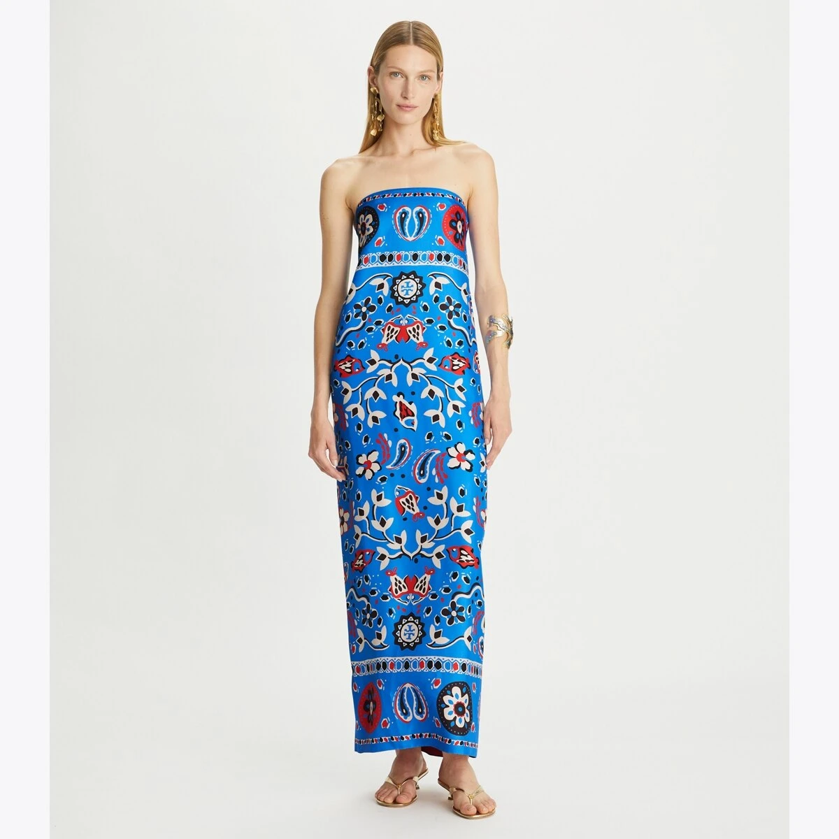 Tory Burch Printed Silk Strapless Dress 4 Tory Burch Printed Silk Strapless Dress - Image 4