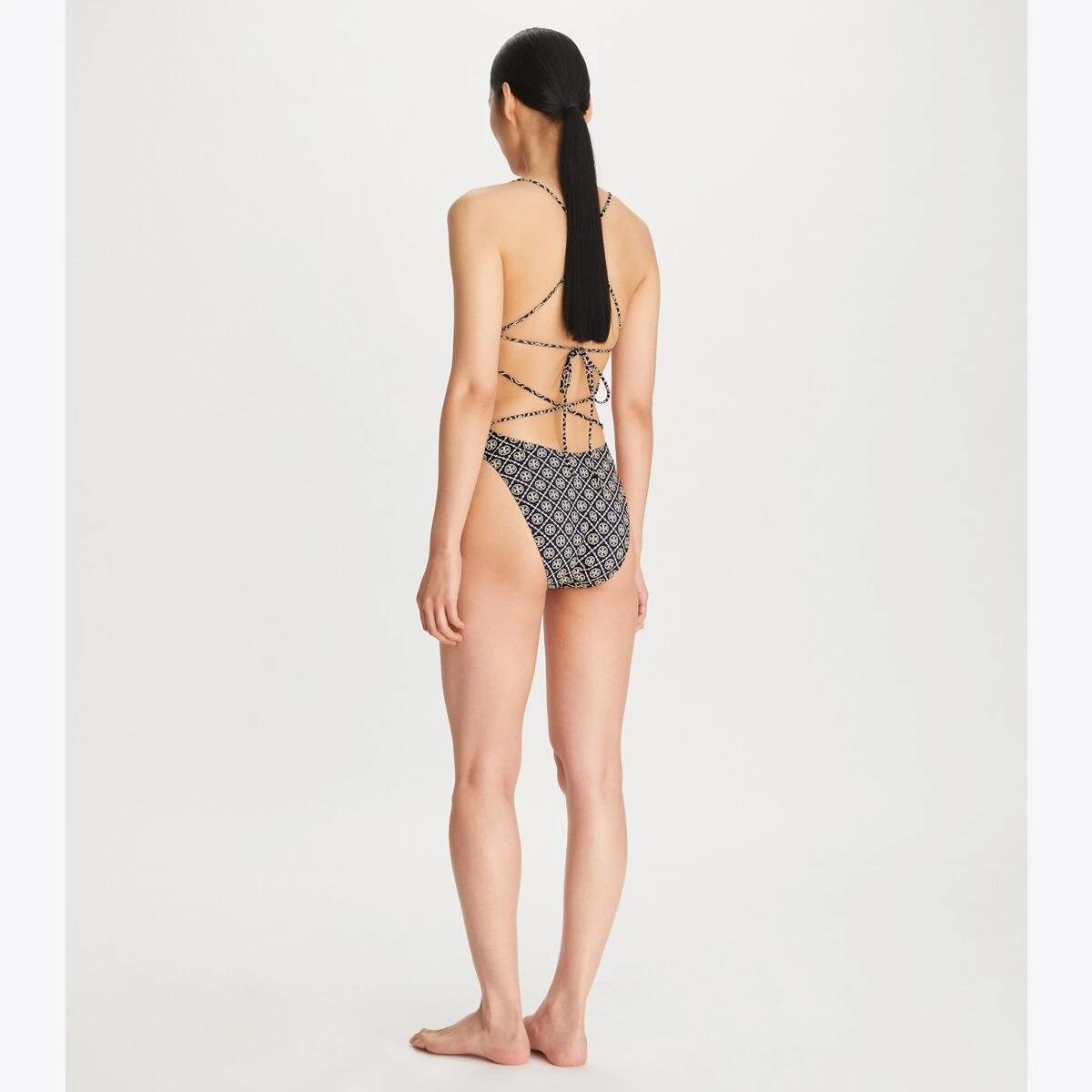 Tory Burch Printed Tie-Back One-Piece Swimsuit 1 Tory Burch Printed Tie-Back One-Piece Swimsuit