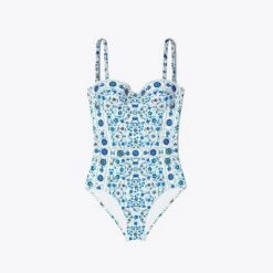 Tory Burch Printed Underwire One-Piece Swimsuit