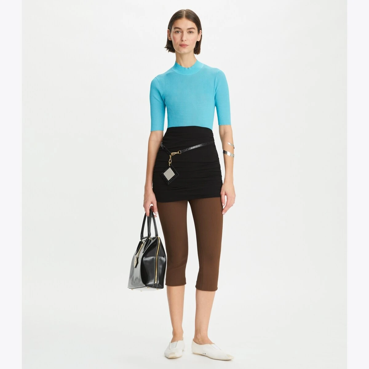 Tory Burch Ribbed Short-Sleeve Mockneck 17 Tory Burch Ribbed Short-Sleeve Mockneck - Image 17