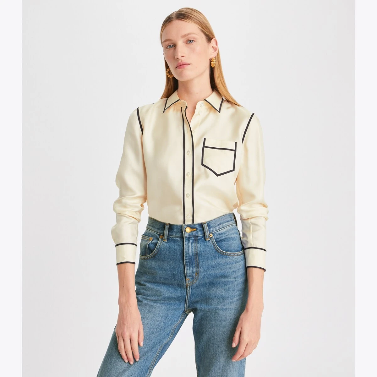 Tory Burch Silk Twill Brigitte Shirt 2 Tory Burch Silk Twill Brigitte Shirt - Image 2