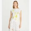 Tory Burch Star Patchwork Twisted Knit Jersey Top