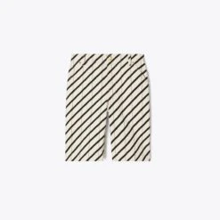 Tory Burch Striped Cotton Canvas Short