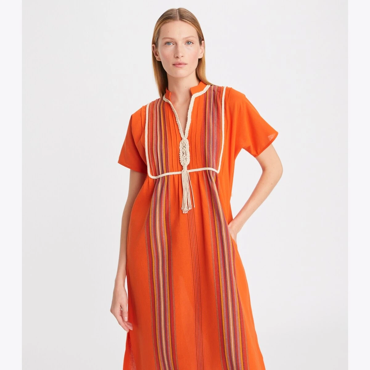 Tory Burch Striped Midi Caftan 4 Tory Burch Striped Midi Caftan - Image 4
