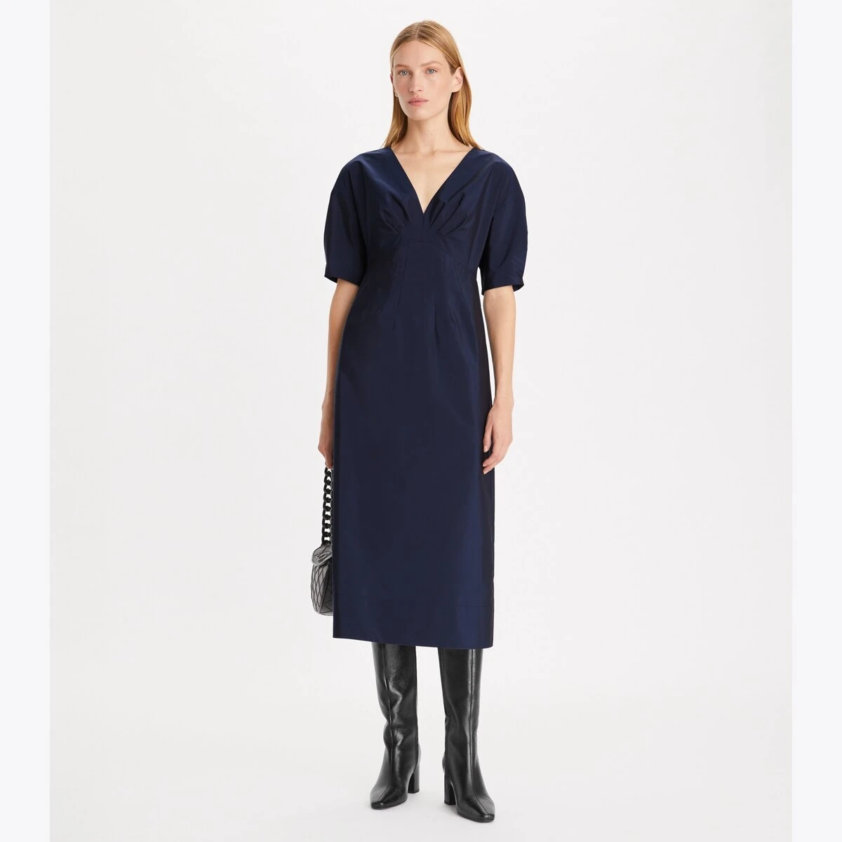 Tory Burch V-Neck Tech Poplin Dress 2 Tory Burch V-Neck Tech Poplin Dress - Image 2