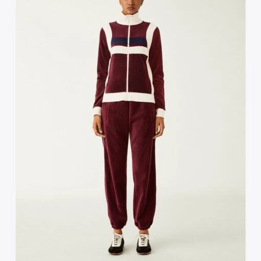 Velour Colorblock Track Jacket